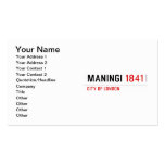 MANINGI  Business Cards