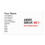 ANDRE SOKAK  Business Cards