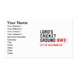 LORD'S CRICKET GROUND  Business Cards