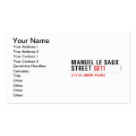Manuel le Saux Street  Business Cards