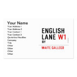 English Lane  Business Cards