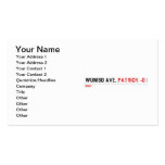 WUMBO AVE.  Business Cards