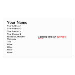 A Queen's birthday   Business Cards