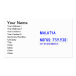 MALATYA  NÜFUS: 759.930  Business Cards