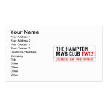 the Hampton  MWB Club  Business Cards