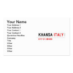 khansa  Business Cards