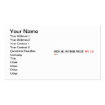 Fuck all in these Fields   Business Cards