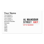 Al Mansour  Street   Business Cards