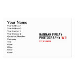 Hannah Finlay Photography  Business Cards
