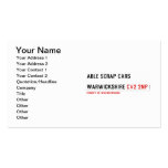 ABLE SCRAP CARS  WARWICKSHIRE  Business Cards