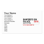 Banford's Gin  Palace  Business Cards