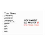 Jack Daniels Old Number  Business Cards
