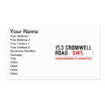 153 CROMWELL ROAD    Business Cards