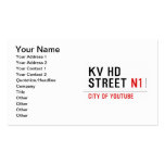 KV HD Street  Business Cards