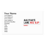Aaliyah's  Lane  Business Cards
