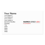 Warwick Street  Business Cards