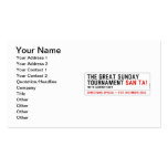 The Great Sunday Tournament  Business Cards