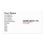 Gregory Myers Lane  Business Cards