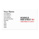 Headheld High Street  Business Cards