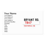 BRYANT RD.   Business Cards