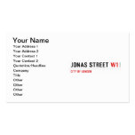 JONAS STREET  Business Cards