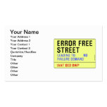 Error Free Street  Business Cards