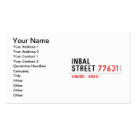 Inbal Street  Business Cards
