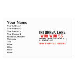 Intorrek Lane   Business Cards