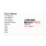LEBOHANG MAHADY  Business Cards