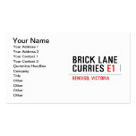 brick lane  curries  Business Cards
