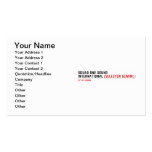 SQUAD ONE SOUND INTERNATIONAL  Business Cards