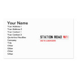 station road  Business Cards