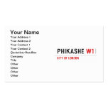Phikashe  Business Cards