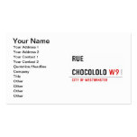 Rue  chocololo  Business Cards