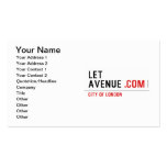 LET  AVENUE  Business Cards