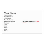 Mr n Mrs Dennie strt  Business Cards
