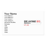 GRE AVENUE  Business Cards