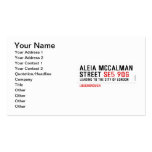 Aleia Mccalman Street  Business Cards