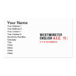 Westminster English  Business Cards