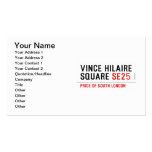 Vince hilaire Square  Business Cards
