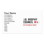 J.B. BROPHY COUNCIL  Business Cards