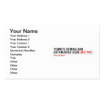 YOUNG'S CORONA BAR established 2020  Business Cards