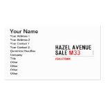 Hazel Avenue  Sale  Business Cards