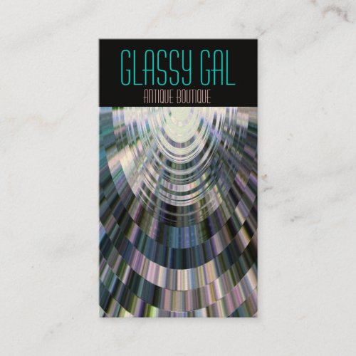 Business Cards Abstract Glassy Gal Disco Ball Blue