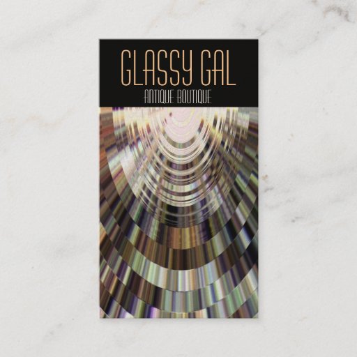 Customizable Business Cards Abstract Glassy Gal DiscoBall Brown