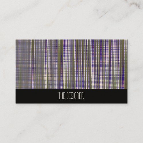 Business Cards Abstract Olive Purple Painted Plaid