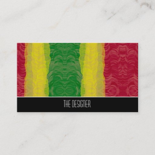 Customizable Business Cards Abstract Rasta Red Yellow Green