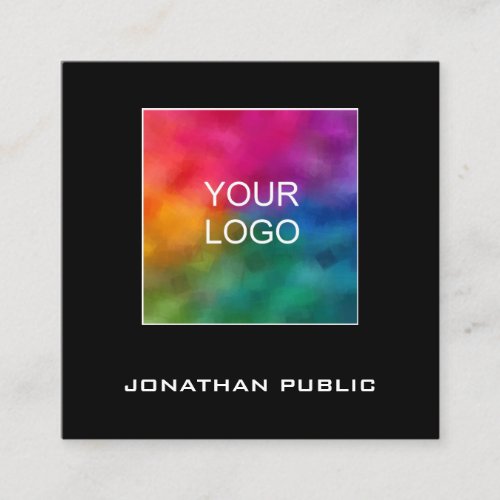 Business Cards Add Upload Your Logo Modern Square