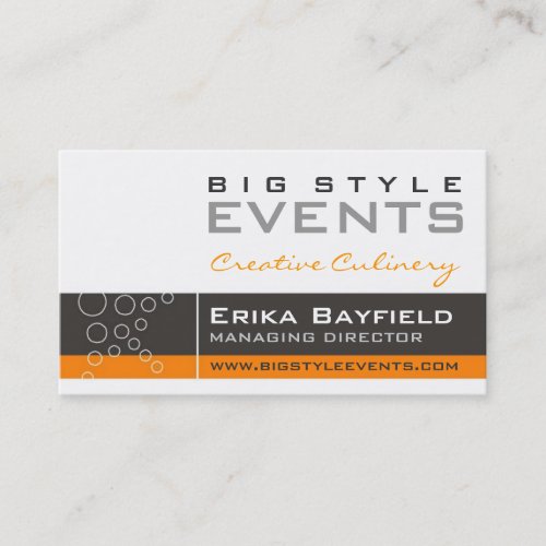business cards > big style  [orange : charcoal]