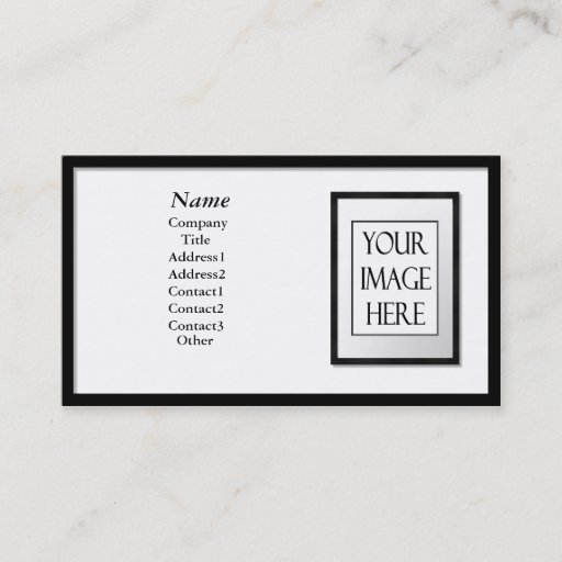 Customizable Business Cards - Black Picture Frame (white mat)